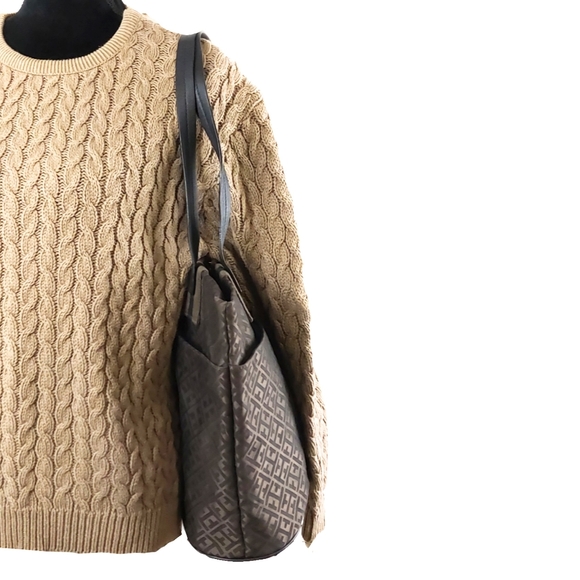 Talbots Womens M Taupe Tan Crew Neck Cotton Cable Sweater - Picture 4 of 6